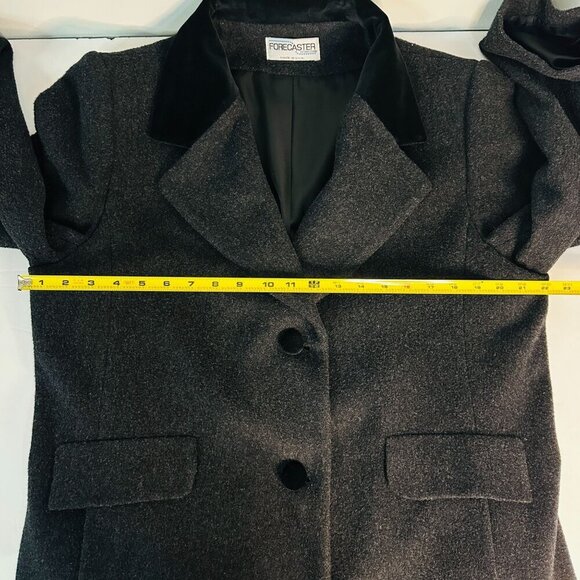 VTG Forecaster of Boston Long Wool Coat Velvet Trim Preppy Old Money Womens 16 B - Picture 11 of 13